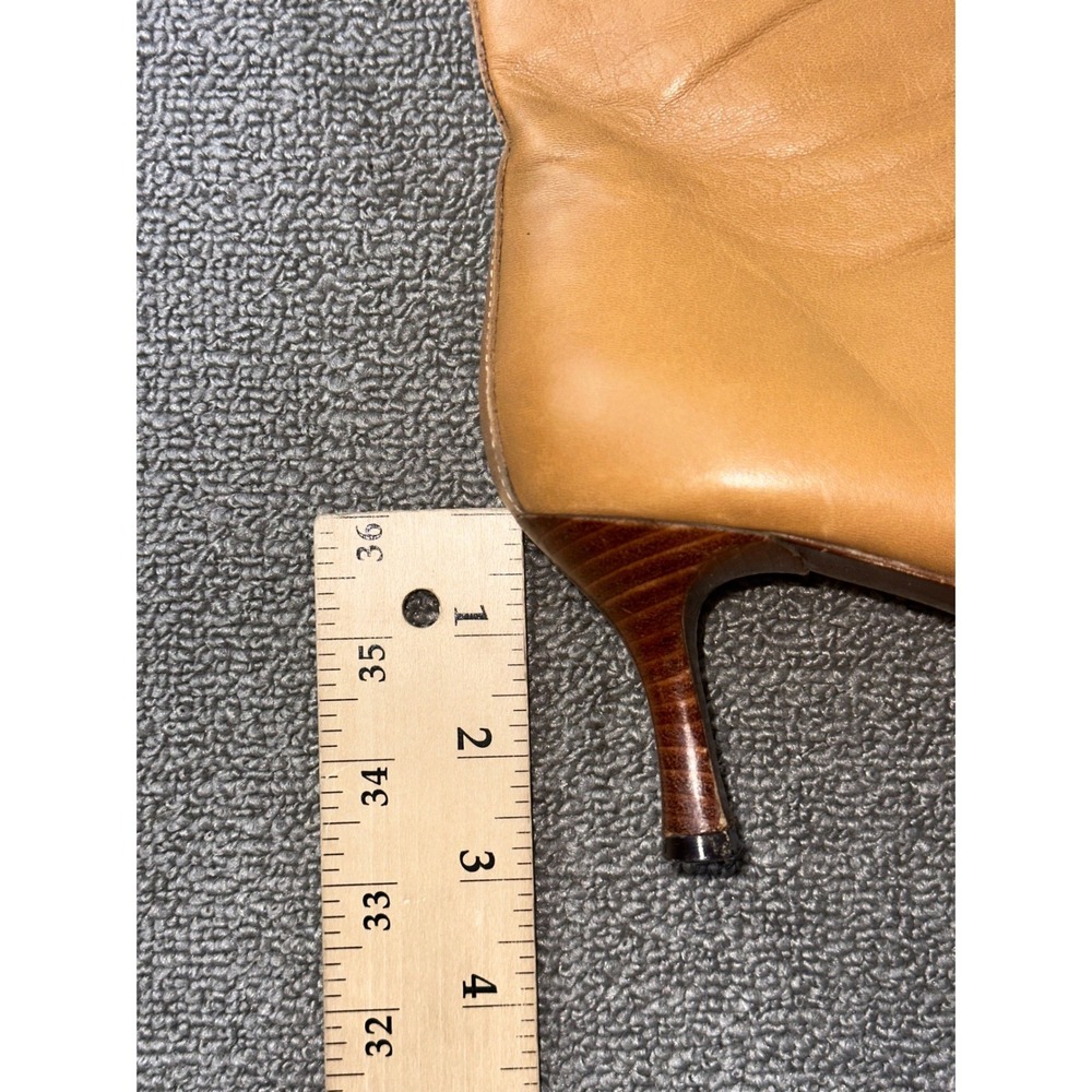 Y2K Donald J Pliner Boots Women 9 M Tan Lindy 55 Leather Spain Made Office Work - Picture 4 of 16
